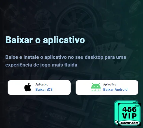 Imagem do aplicativo 456vip destacando serviços VIP acessíveis.
