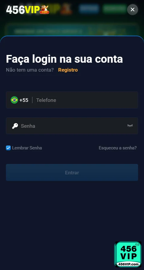 A interface da plataforma 456vip exibe jogos VIP e segurança.